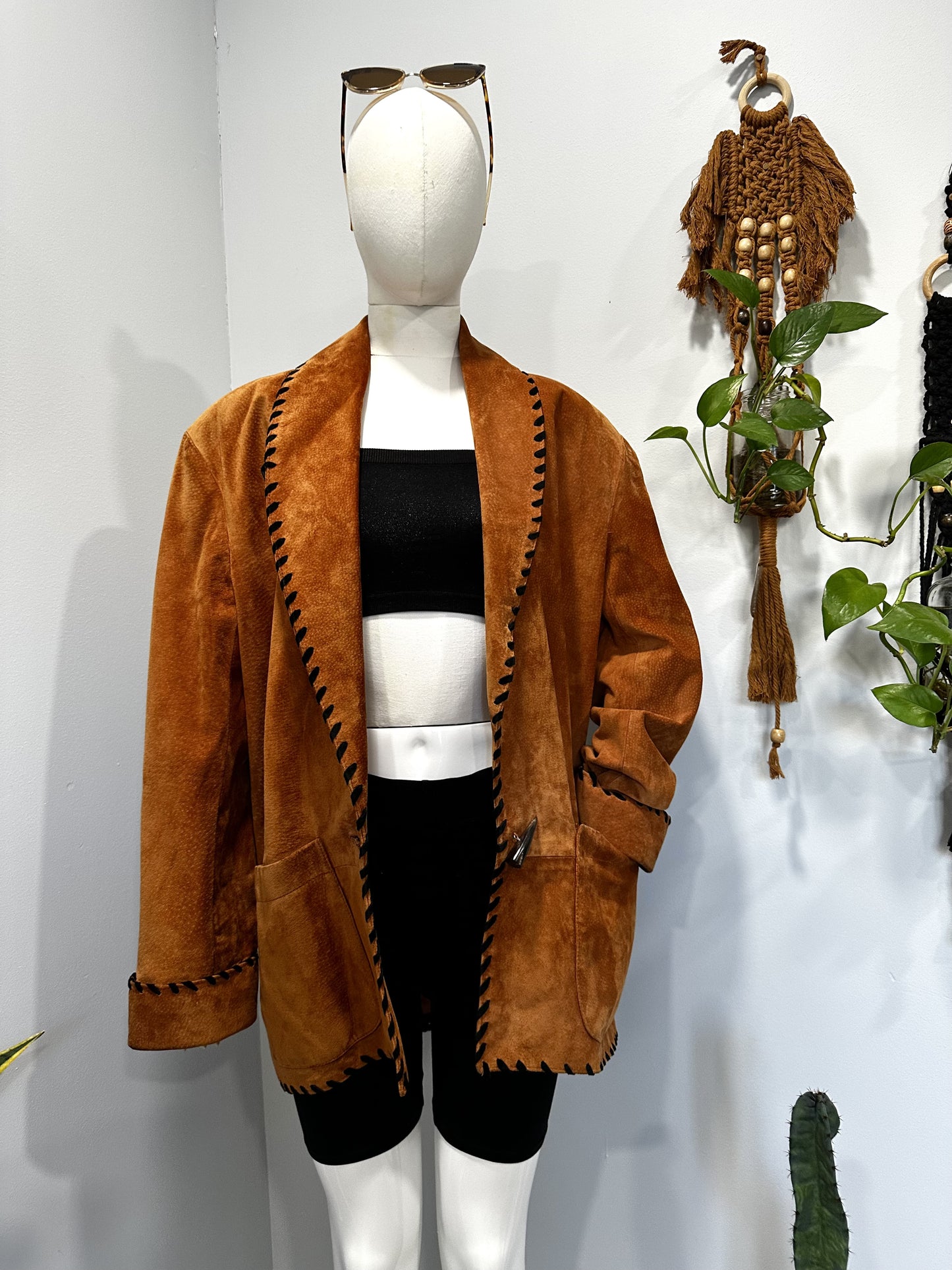 Boyfriend Fit Suede Blazer